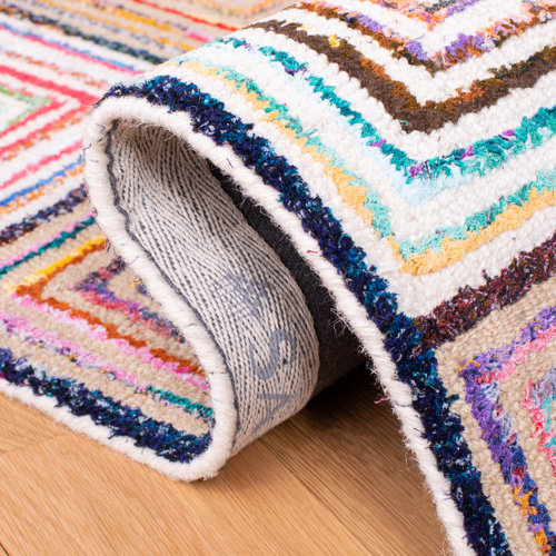 Bungalow Rose Anaheim Handmade Blue/Green/Orange Rug & Reviews Wayfair